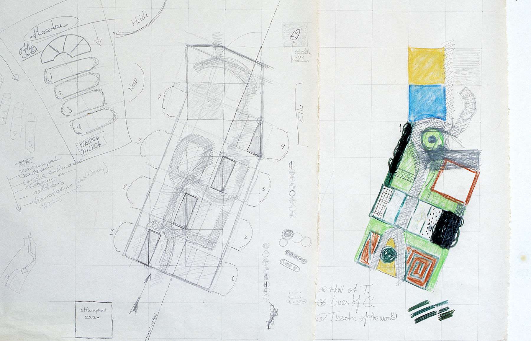 schets voor WERK: Groeten uit Nut & Genoegen - verplaatsbare tuin